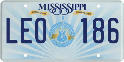 MS license plate LEO186