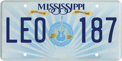 MS license plate LEO187