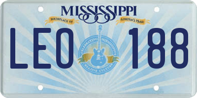 MS license plate LEO188