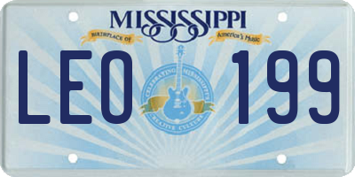 MS license plate LEO199
