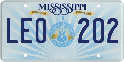 MS license plate LEO202