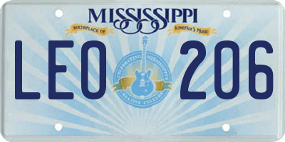 MS license plate LEO206