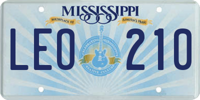 MS license plate LEO210
