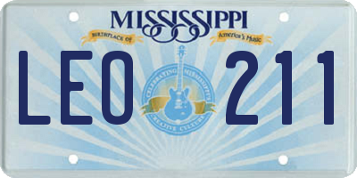 MS license plate LEO211