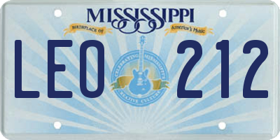 MS license plate LEO212