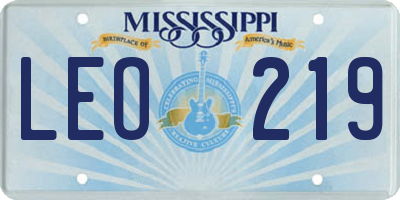 MS license plate LEO219