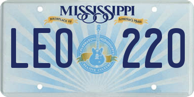 MS license plate LEO220