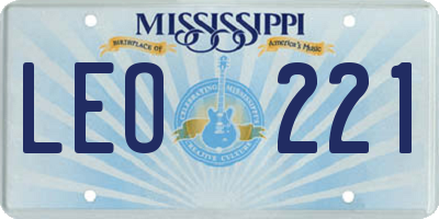 MS license plate LEO221