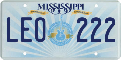 MS license plate LEO222