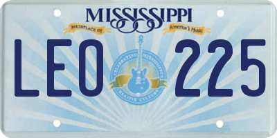 MS license plate LEO225