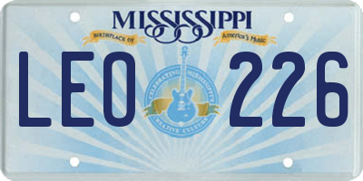 MS license plate LEO226