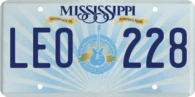 MS license plate LEO228