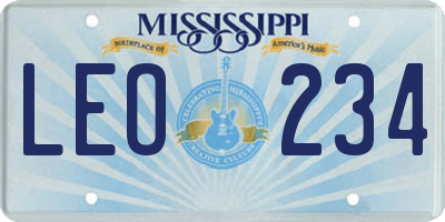 MS license plate LEO234