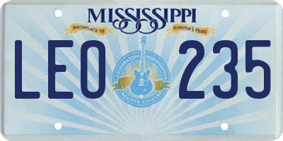 MS license plate LEO235