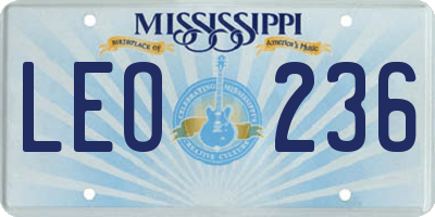 MS license plate LEO236