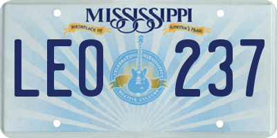 MS license plate LEO237