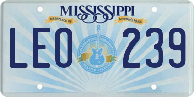 MS license plate LEO239