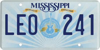 MS license plate LEO241