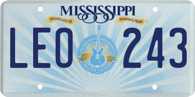 MS license plate LEO243