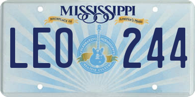 MS license plate LEO244