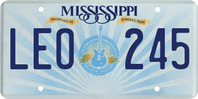 MS license plate LEO245