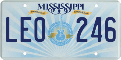 MS license plate LEO246