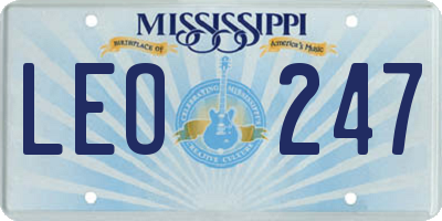 MS license plate LEO247