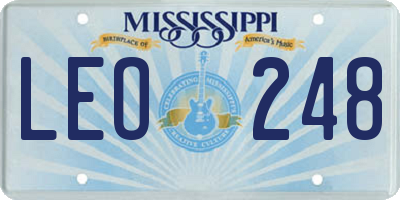 MS license plate LEO248
