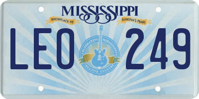 MS license plate LEO249