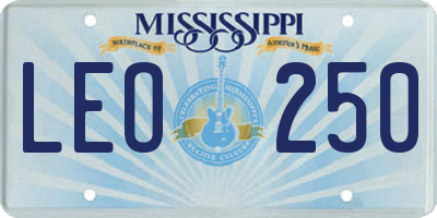 MS license plate LEO250