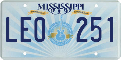MS license plate LEO251