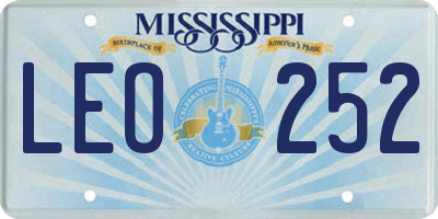 MS license plate LEO252