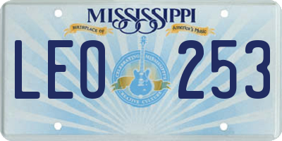 MS license plate LEO253