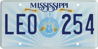 MS license plate LEO254