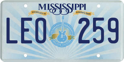 MS license plate LEO259