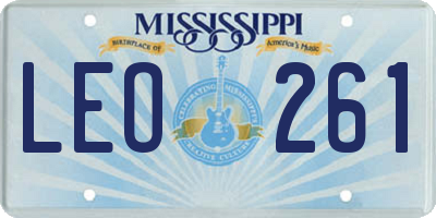 MS license plate LEO261
