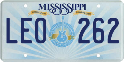 MS license plate LEO262