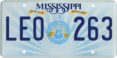 MS license plate LEO263