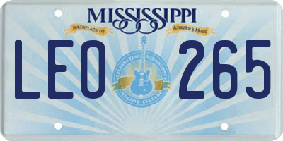 MS license plate LEO265