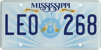 MS license plate LEO268