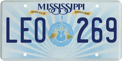 MS license plate LEO269