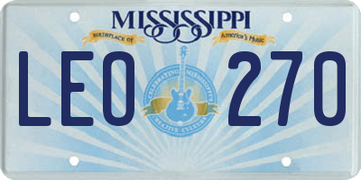 MS license plate LEO270