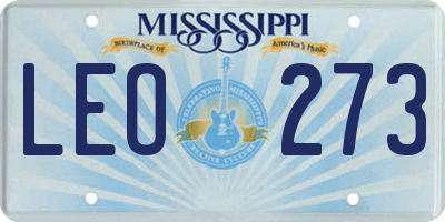 MS license plate LEO273