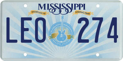 MS license plate LEO274