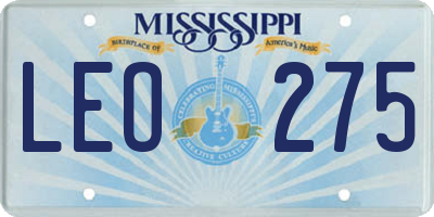 MS license plate LEO275