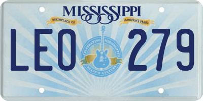 MS license plate LEO279