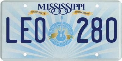 MS license plate LEO280