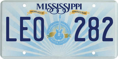 MS license plate LEO282
