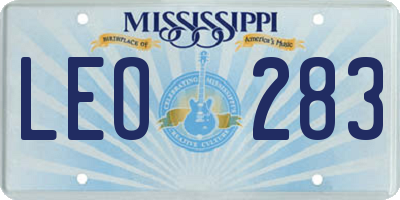 MS license plate LEO283