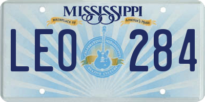 MS license plate LEO284